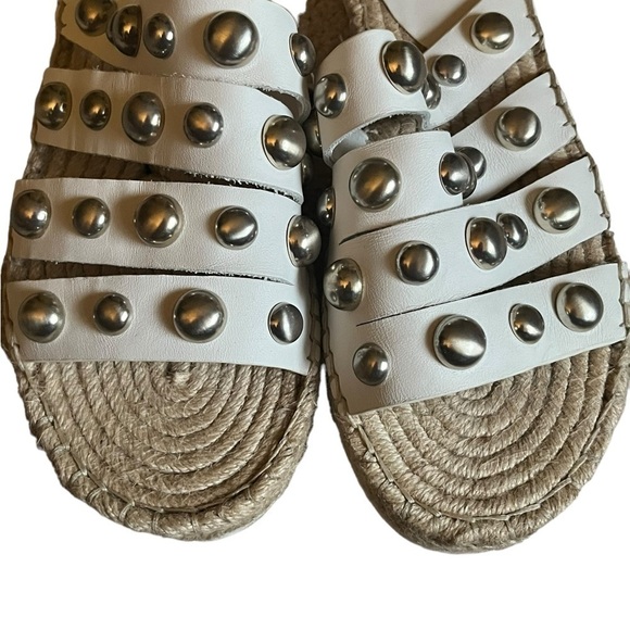 MARC‎ FISHER White Brandie Studded Slide Sandals - Picture 3 of 7